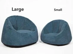 N&V Medium Bean Bag Chair, Adult Size Bean Bag Sack, Foam Filling, Includes Removable And Machine Washable Cover, 37in, Soft Faux Fur (Blue) -Safavieh Furnitue Shop 31sKiZe1B2L