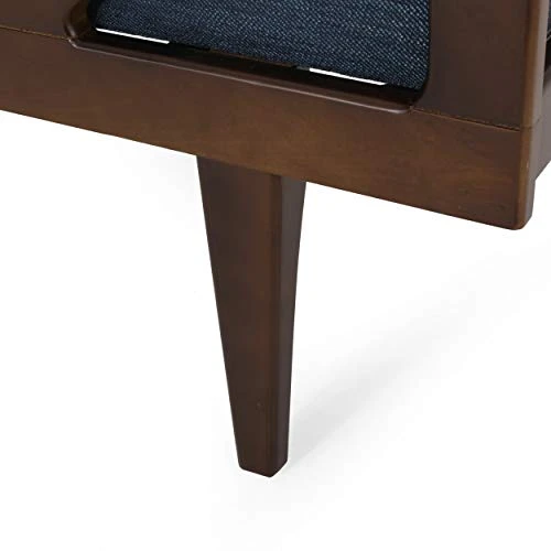 Christopher Knight Home Rayle Chaise Lounge, Wood, Navy Blue + Dark Brown 2 Christopher Knight Home Rayle Chaise Lounge, Wood, Navy Blue + Dark Brown - Image 2