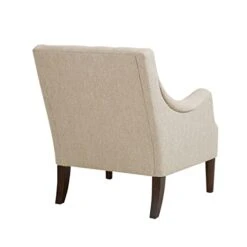 Madison Park Qwen Accent Chairs - Hardwood, Birch, Faux Linen Living Room Chairs - Cream Ivory, Vintage Classic Style Living Room Sofa Furniture - 1 Piece Diamond Tufted Bedroom Chairs Seats -Safavieh Furnitue Shop 31saJHrbjbL