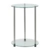 Convenience Concepts Designs2Go Classic Glass 2 Tier Round End Table, Glass , 15.75 In X 15.75 In X 24.41 In