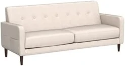 Mellow Adair Mid-Century Modern Loveseat/Sofa/Couch With Armrest Pockets, Tufted Linen Fabric, Ivory -Safavieh Furnitue Shop 31snxAcbzsL. AC