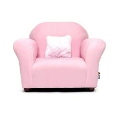 Keet Microsuede Children's Chair, Roundy, Pink -Safavieh Furnitue Shop 31t23rdbksL