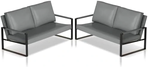 AWQM PU Leather Love Seats Sofa, 45" Mini Upholstered Couch For Small Space, Modern Accent Chair With Armrest And Removable Cushions, 2-Seater Lounge For Living Room, Bedroom, Office (Brown) 11 AWQM PU Leather Love Seats Sofa, 45" Mini Upholstered Couch For Small Space, Modern Accent Chair With Armrest And Removable Cushions, 2-Seater Lounge For Living Room, Bedroom, Office (Brown) - Image 11