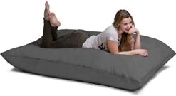 Jaxx Pillow Saxx 5.5-Foot - Huge Bean Bag Floor Pillow And Lounger, Charcoal -Safavieh Furnitue Shop 31uN99kUTjL. AC