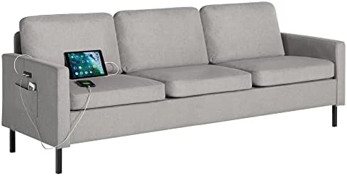 STHOUYN 56" W Fabric Loveseat Sofa With 2 USB, Small Couches For Living Room, Bedroom, Office, Easy Assembly & Comfy Cushion, Dark Grey 11 STHOUYN 56" W Fabric Loveseat Sofa With 2 USB, Small Couches For Living Room, Bedroom, Office, Easy Assembly & Comfy Cushion, Dark Grey - Image 11