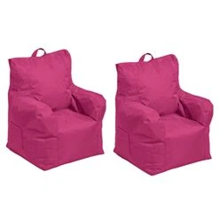 Factory Direct Partners 13302-RS Cali Alpine Sack Bean Bag Chair, Dirt-Resistant Coated Oxford Fabric - Raspberry (2-Pack) -Safavieh Furnitue Shop 31xEZml KFS