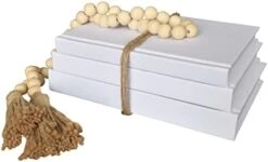 Kigan Home Linen Covered Decorative Books, Set Of 3 (Pearl White) - Fabric Covered Book Set Home Decor For Shelves, Fireplace Mantel, Coffee Table, Console/Bedside Table Or Farmhouse Tiered Tray -Safavieh Furnitue Shop 31xj1CKA2oL. AC