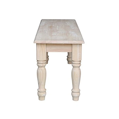 International Concepts Farmhouse Bench, Unfinished & Concepts Accent Table, 14 L X 16 W X 20 H Inches, Unfinished 4 International Concepts Farmhouse Bench, Unfinished & Concepts Accent Table, 14 L X 16 W X 20 H Inches, Unfinished - Image 4