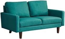 INSTORY Linen Sofa Set Modern Sofa & Loveseat Set 2 Piece Couch Set With Wooden Legs For Living Room, Office, Bedroom - Dark Blue -Safavieh Furnitue Shop 31ystrgSpYL. AC