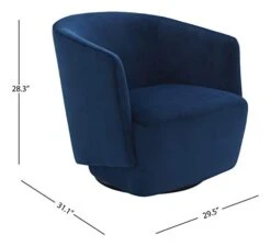 Amazon Brand - Rivet Coen Modern Velvet Upholstered Accent Swivel Chair, 30"W, Ink Blue -Safavieh Furnitue Shop 31zEy1p4WYL