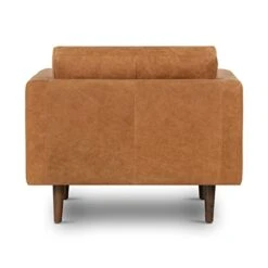 POLY & BARK Napa Lounge Chair In Full-Grain Pure-Aniline Italian Tanned Leather In Cognac Tan -Safavieh Furnitue Shop 31zS1LhkxtL