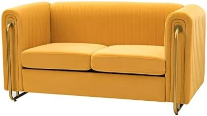 Homtique 77 Inch Upholstered Velvet Sofa Couch, Modern Sofa For Living Room With Side Pocket And 2 Pillows, Gold Metal Legs Decor Couches Furniture For Apartment/Office (Black) 7 Homtique 77 Inch Upholstered Velvet Sofa Couch, Modern Sofa For Living Room With Side Pocket And 2 Pillows, Gold Metal Legs Decor Couches Furniture For Apartment/Office (Black) - Image 7