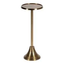 Kate And Laurel Sanzo Bohemian Side Table, 9 X 9 X 23, Gold, Decorative Pedestal End Table For Display And Storage