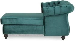 Phyllis Modern Glam Chesterfield Chaise Lounge, Beige And Dark Brown -Safavieh Furnitue Shop 41 JxQQbJVL. AC