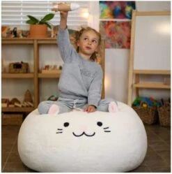 Furry Bean Bag Cover, Faux Fur Bean Bag Chair Cover For Kids, Teens And Adults 32x32x18in (Pinky Cat) -Safavieh Furnitue Shop 410K0Mj3JyL. AC