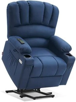 MCombo Electric Power Lift Recliner Chair Sofa With Massage And Heat For Elderly, Extended Footrest, Hand Remote Control, Cup Holders, USB Ports, 2 Side Pockets, Fabric 7095 -Safavieh Furnitue Shop 410KrNfvBIL. AC