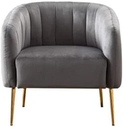 LSSPAID Velvet Accent Chair, Fabric Upholstered Accent Chairs For Living Room, Golden Metal Legs Armchairs, Navy Blue, Set Of 1 -Safavieh Furnitue Shop 410fI2XE3CL. AC