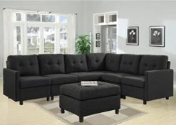 Moxeay Convertible Sectional Sofa With Ottoman Modular Sectional Sofa L Shaped Couch 6 Seater Sectional Couches For Living Room Apartment, Dark Grey -Safavieh Furnitue Shop 411FaRMjjiL. AC