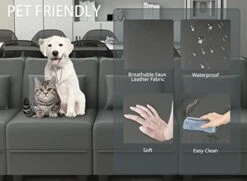 LLappuil Oversized Modular Sofa U Shape Sectional Sofa Set With Storage, Large Corner Sleeper Couch With Reversible Chaise, Faux Leather Fabric Waterproof Sofa, Dark Grey -Safavieh Furnitue Shop 411SwN12gDL