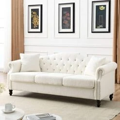Homtique Sofa Set For Living Room 2 Piece, Modern Velvet Loveseat Sofa Set Upholstered Button Tufted Nailhead Trimming Rolled Arm And Metal Legs, Velvet Sofa Couch With 4 Pillows For Home (Beige) 23 Homtique Sofa Set For Living Room 2 Piece, Modern Velvet Loveseat Sofa Set Upholstered Button Tufted Nailhead Trimming Rolled Arm And Metal Legs, Velvet Sofa Couch With 4 Pillows For Home (Beige) -Safavieh Furnitue Shop 411UbOisSL. AC