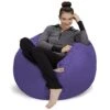 Sofa Sack - Plush, Ultra Soft Bean Bag Chair - Memory Foam Bean Bag Chair With Microsuede Cover - Stuffed Foam Filled Furniture And Accessories For Dorm Room - Purple 3'