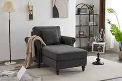 Springfavor Chaise Lounge Indoor 28.5" Width Chaise Lounger Chair Living Room Chair With Nailhead Trim Upholstered Recliner Lounge Sleeper Sofa -Safavieh Furnitue Shop 411vwjBX94L