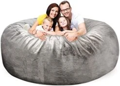 HWIVGKU Bean Bag Chairs, Giant Bean Bag Chair For Adults, 4ftbean Bag CoverComfyBean Bag Bed (No Filler, Cover Only) Fluffy Lazy Sofa (White), 4ft(120 * 65cm) -Safavieh Furnitue Shop 41213b3sAlL. AC