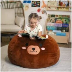 Furry Bean Bag Cover, Faux Fur Bean Bag Chair Cover For Kids, Teens And Adults 32x32x18in (Pinky Cat) -Safavieh Furnitue Shop 412L GcJ6GL. AC