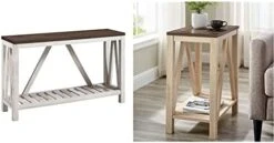 Walker Edison Modern Farmhouse Accent Entryway / Living Room End Table, 52 Inch, Color-Marble And Walnut -Safavieh Furnitue Shop 412e8jyqdSL. AC