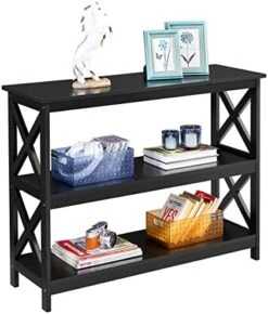 Yaheetech 3-Tier Console Table With 3 Storage Shelves, Entryway Table Sofa Side Narrow Long Table Bookshelf For Hallway Living Room, Accent Furniture, White -Safavieh Furnitue Shop 413lHEqrvIL. AC