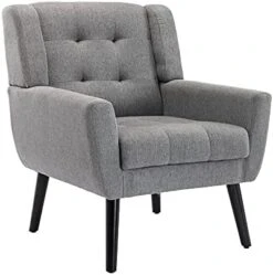 Dolonm Midcentury Modern Accent Chair With Arms, Upholstered Fabric Reading Side Chair Tufted Back Decorative Wingback Chair For Living Room Bedroom (Light Grey) 26 Dolonm Midcentury Modern Accent Chair With Arms, Upholstered Fabric Reading Side Chair Tufted Back Decorative Wingback Chair For Living Room Bedroom (Light Grey) -Safavieh Furnitue Shop 413lxs45VNS. AC