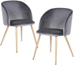 EGGREE Mid Century Modern Velvet Accent Living Room Chair Set Of 2 Upholstered Leisure Club Chair Vanity Chairs Armrest With Solid Metal Legs Velvet Cushion For Bedroom Living Room Kitchen,Grey -Safavieh Furnitue Shop 414 6oBVXNL. AC