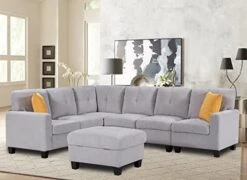Flesser Loveseat Sofa Couch For Small Spaces With Storage Ottoman Modular Fabric Couch Sectional Sofa Set 2 Seater Sofa Sectional Sets With Pillows For Living Room Office Home, Dark Grey -Safavieh Furnitue Shop 4149GH2tDUL. AC