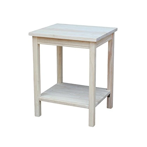 International Concepts Farmhouse Bench, Unfinished & Concepts Accent Table, 14 L X 16 W X 20 H Inches, Unfinished 5 International Concepts Farmhouse Bench, Unfinished & Concepts Accent Table, 14 L X 16 W X 20 H Inches, Unfinished - Image 5