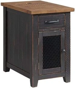 Martin Svensson Home Rustic Chairside Table, Antique Black And Honey -Safavieh Furnitue Shop 414IqvQFloL. AC