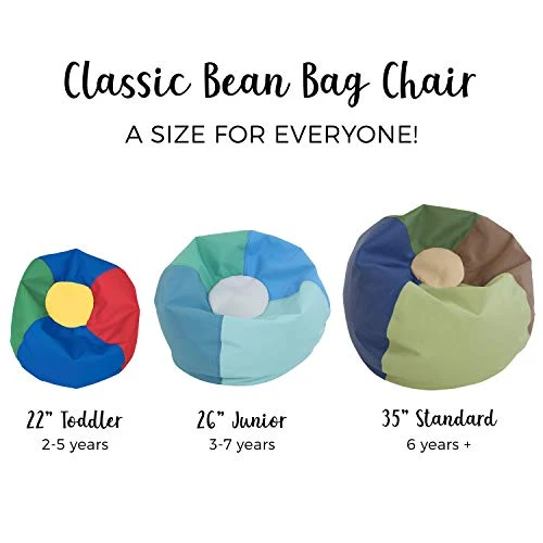 Factory Direct Partners 10478-NV SoftScape Classic 35" Junior Bean Bag Chair, Furniture For Kids, Libraries Or Home - Navy 5 Factory Direct Partners 10478-NV SoftScape Classic 35" Junior Bean Bag Chair, Furniture For Kids, Libraries Or Home - Navy - Image 5