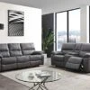 Betsy Furniture Microfiber Reclining Sofa Couch Set Living Room Set 8007 (Grey, Sofa+Loveseat)