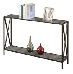 Convenience Concepts Tucson Console Table With Shelf, Weathered Gray/Black 9 Convenience Concepts Tucson Console Table With Shelf, Weathered Gray/Black -Safavieh Furnitue Shop 415208W4n6L
