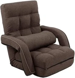 FLOGUOR Indoor Floor Gaming Chairs For Adults With Back Support,Chaise Lounge, 42-Position Folding Lazy Sofa With Pillow For Living Room, Bedroom, Balcony(Grey) 8803GR -Safavieh Furnitue Shop 415TeHvldHL. AC
