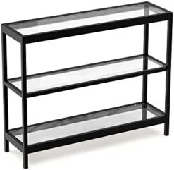 Evajoy Console Table, 55" Entryway Table With 3 Tiers, Open Glass Sofa Table For Living Room, Foyer, Entryway, Bedroom, Hallway -Safavieh Furnitue Shop 415VGf2qTcL. AC