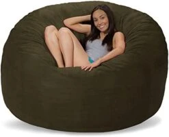 Comfy Sacks Memory Foam Bean Bag Chair, Charcoal Furry -Safavieh Furnitue Shop 415duDzKuOL. AC