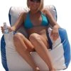 Ocean-Tamer Medium Arm Chair Bean Bag ( White/Ice )