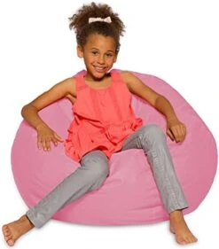 Big Comfy Bean Bag Chair: Posh Large Beanbag Chairs With Removable Cover For Kids, Teens And Adults - Polyester Cloth Puff Sack Lounger Furniture For All Ages - 27 Inch - Solid Pink 7 Big Comfy Bean Bag Chair: Posh Large Beanbag Chairs With Removable Cover For Kids, Teens And Adults - Polyester Cloth Puff Sack Lounger Furniture For All Ages - 27 Inch - Solid Pink -Safavieh Furnitue Shop 416 teXQdPL. AC