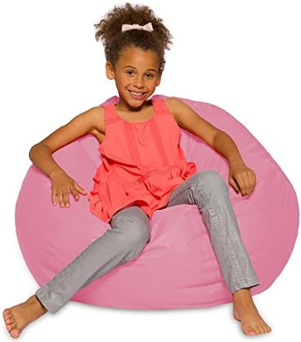 Big Comfy Bean Bag Chair: Posh Large Beanbag Chairs With Removable Cover For Kids, Teens And Adults - Polyester Cloth Puff Sack Lounger Furniture For All Ages - 27 Inch - Solid Pink 4 Big Comfy Bean Bag Chair: Posh Large Beanbag Chairs With Removable Cover For Kids, Teens And Adults - Polyester Cloth Puff Sack Lounger Furniture For All Ages - 27 Inch - Solid Pink - Image 4