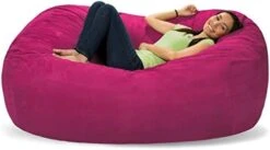Comfy Sacks Memory Foam Bean Bag Chair, Black Furry -Safavieh Furnitue Shop 416EUo2fh3L. AC