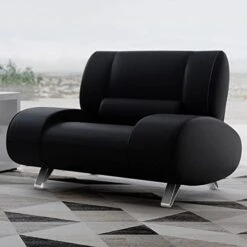 Zuri Modern Aspen White Microfiber Leather Sofa Set With Loveseat And Chair -Safavieh Furnitue Shop 416H100RvL. AC