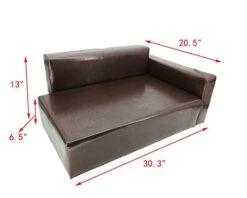 Dog Sofa Bed Brown Synthetic Leather Recliner L Lounge Chair Couch Seat Chaise 30x20x13 Seating Area Is 27x16" Great For Smaller Dogs Parts Nested. Peel Black Liners To Find Smaller Parts. 10058-NF -Safavieh Furnitue Shop 416I0a0WWbL