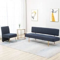 MOJAY 1 Loveseat Sofa And 2 Accent Chairs Set Couches For Living Room Furniture Set With Golden Legs For Bedroom -Safavieh Furnitue Shop 416QpNf6s8L. AC