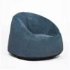 N&V Medium Bean Bag Chair, Adult Size Bean Bag Sack, Foam Filling, Includes Removable And Machine Washable Cover, 37in, Soft Faux Fur (Blue)