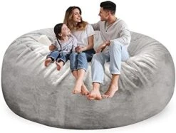HWIVGKU Bean Bag Chairs, Giant Bean Bag Chair For Adults, 4ftbean Bag CoverComfyBean Bag Bed (No Filler, Cover Only) Fluffy Lazy Sofa (White), 4ft(120 * 65cm) -Safavieh Furnitue Shop 416YkN3WuDL. AC